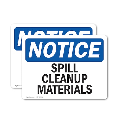 Signmission Spill Cleanup Materials, 18 in W x Rectangle, Vinyl Decal OS-2PACK-NS-D-1218-L-18386